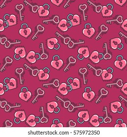 Valentine's day seamless pattern with line hearts for holiday background, gift wrapping, digital scrapbooking, greeting card. Minimal outline heart texture, wallpaper. Modern stroke vector art