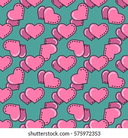 Valentine's day seamless pattern with line hearts for holiday background, gift wrapping, digital scrapbooking, greeting card. Minimal outline heart texture, wallpaper. Modern stroke vector art