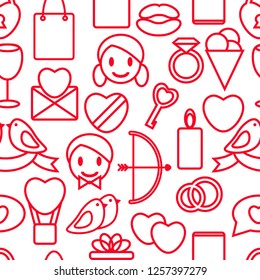 Valentine's Day seamless pattern on a white background vector