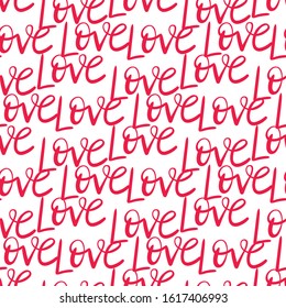 Valentine`s day seamless pattern on white background