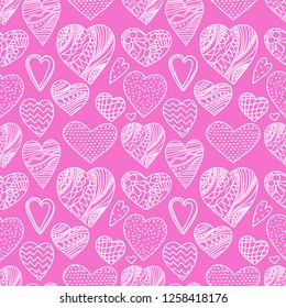 Valentine's day, seamless, pattern. Openwork hearts.