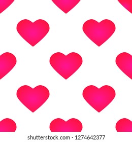 Valentines day Seamless pattern of pink hearts. Pattern for trendy fabric, wallpapers.
