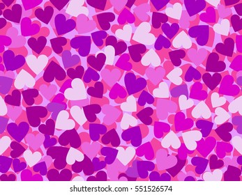 Valentine's Day. Seamless pattern with pink hearts. Vector illustration
