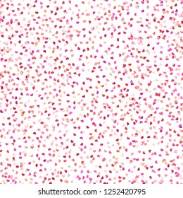Valentines day seamless pattern with red, pink, pastel small hearts. EPS 10