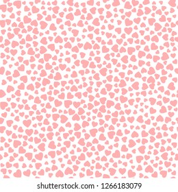 Valentines day seamless pattern with red hearts isolated on white background. Design backdrop for Wedding card. Vector illustration