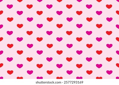 Valentine's Day | Seamless pattern, Red Heart, Pink Heart, Cherry Heart | Design for pillow, blanket, rug, carpet, fabric, fashion, clothing, wallpaper, accessory