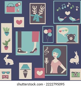 Valentine's Day seamless pattern for a romantic date. Greeting for loved ones. Special decoration for happy events. Vector illustration.