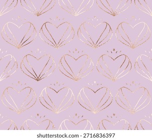 Valentinstag nahtloses Muster für mit Roségold Glitzerherzen.