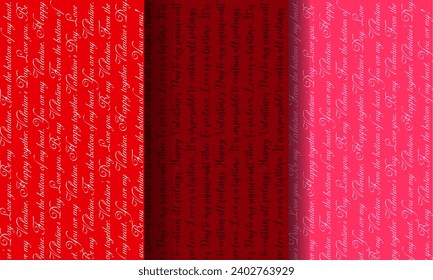 Valentine's day seamless pattern set. Cute Love is a set of inscriptions and confessions of love. Vector illustration