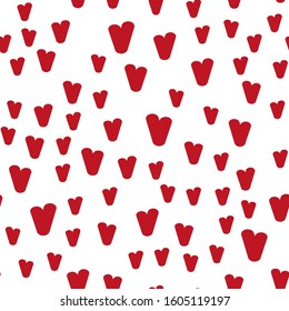 Valentine's day. Seamless pattern in sketch style on white background. Cover design with hearts. Romantic vector illustration. Textile print design. Love background. Beautiful vector pattern