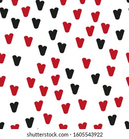 Valentine's day. Seamless pattern in sketch style on white background. Cover design with hearts. Romantic vector illustration. Textile print design. Love background. Beautiful vector pattern