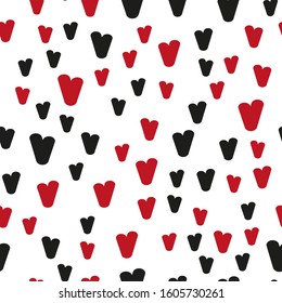 Valentine's day. Seamless pattern in sketch style on white background. Cover design with hearts. Romantic vector illustration. Textile print design. Love background. Beautiful vector pattern