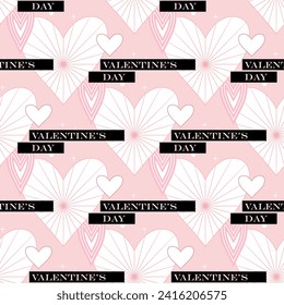 Valentines Day Seamless Pattern Textile Wallpaper. Template for 14 February Holiday Background.