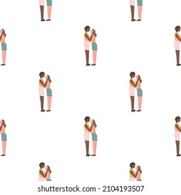 Día de San Valentín patrón sin fisuras con dos chicas lesbianas, parejas gay, diseño lindo y simple