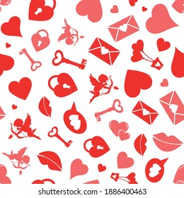 Valentine's day seamless pattern. Vector illustration