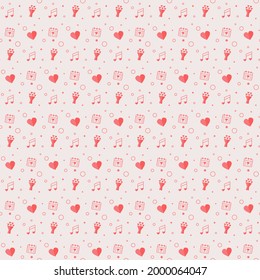 Valentine's Day seamless pattern. Vector decorative illustration for wrapping and textile.