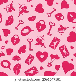 Valentine's day seamless pattern. Vector illustration