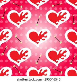 Valentine's Day seamless pattern vector heart and arrow