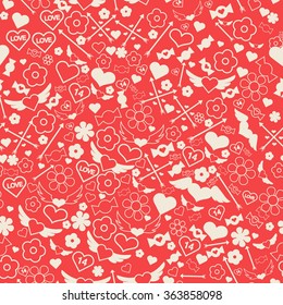 Valentine's Day Seamless Pattern. Vector background for decoration