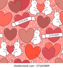 Valentines day seamless pattern. Vector.