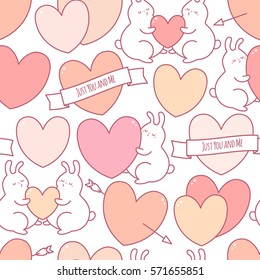 Valentines day seamless pattern. Vector.