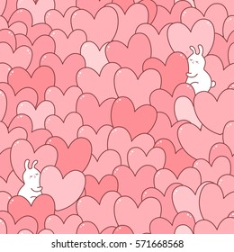 Valentines day seamless pattern. Vector.