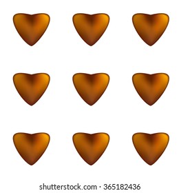 Valentines day seamless patterns with chocolate hearts. Mosaic card, tiled ornament. Vector illustration. Valentines day design.
