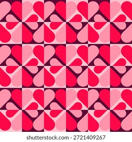 Patrones sin fisuras del día de San Valentín con corazones, fondo romántico. para la impresión de la tela, papel de regalo, Fondo de pantalla, decoración de la boda. Ilustración vectorial