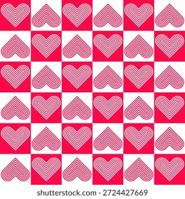 Patrones sin fisuras del día de San Valentín con corazones, fondo romántico. para la impresión de la tela, papel de regalo, Fondo de pantalla, decoración de la boda. Ilustración vectorial