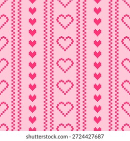 Patrones sin fisuras del día de San Valentín con corazones, fondo romántico. para la impresión de la tela, papel de regalo, Fondo de pantalla, decoración de la boda. Ilustración vectorial