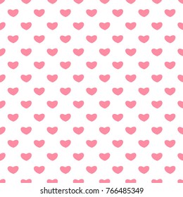 Valentines Day seamless patterns. Pink endless backgrounds with hearts.