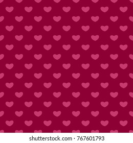 Valentines Day seamless patterns. Pink endless backgrounds with hearts