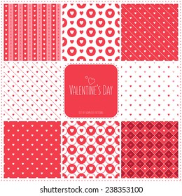 valentine's day seamless textures set 