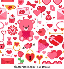 Valentines day seamless vector background.