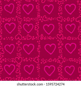 valentine`s day seamless vector cover with hearts  pattern background   