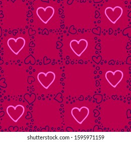 valentine`s day seamless vector cover with hearts pattern background   