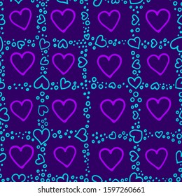valentine`s day seamless vector cover with hearts  pattern background   