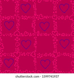 valentine`s day seamless vector cover with hearts  pattern background   