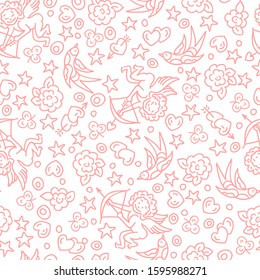 Valentine's Day seamless vector pattern