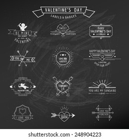 Valentine's Day - Set of Badges and Labels - in vector