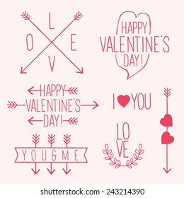 Valentine's Day set - hand drawn style elements