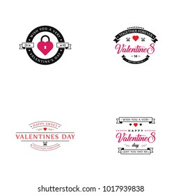Valentines day set of label, badges, stamp and design elements