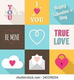 Valentine's day set of label, badges, stamp and design elements. 