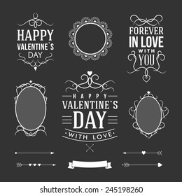 Valentine's day set of label, badges, stamp and design elements. 