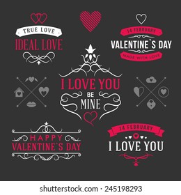 Valentine's day set of label, badges, stamp and design elements. 