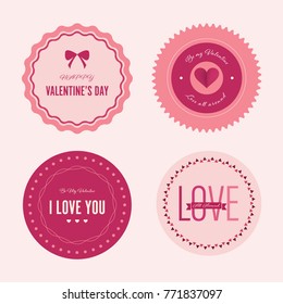 Valentine`s Day set of label and banner vector vintage design.