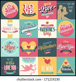 Valentine`s day set - labels, emblems and other decorative elements.