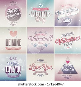 Valentine`s day set - labels, emblems and other decorative elements.