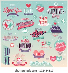 Valentine`s day set - labels, emblems and other decorative elements.