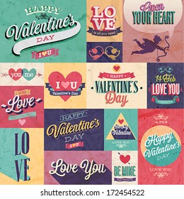 Valentine`s day set - labels, emblems and other decorative elements.